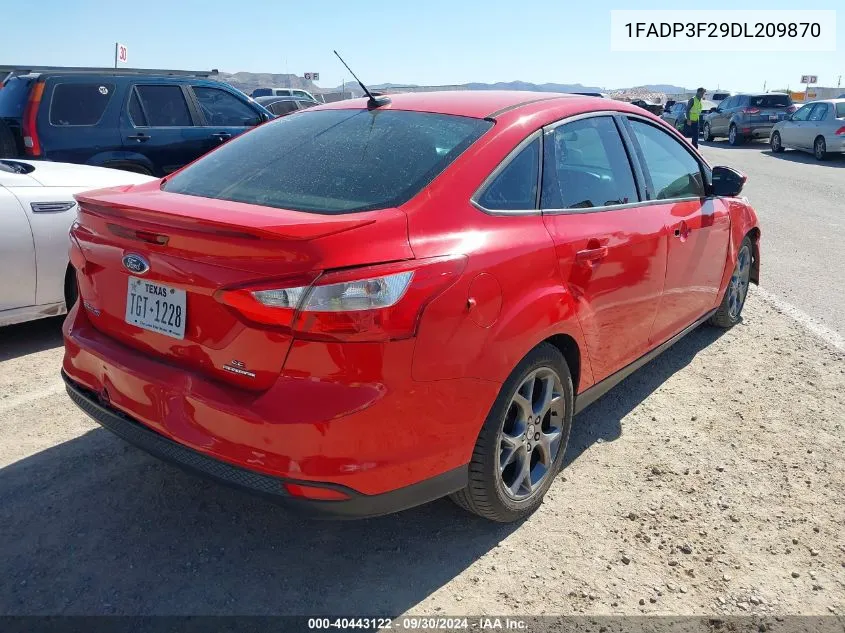 2013 Ford Focus Se VIN: 1FADP3F29DL209870 Lot: 40443122