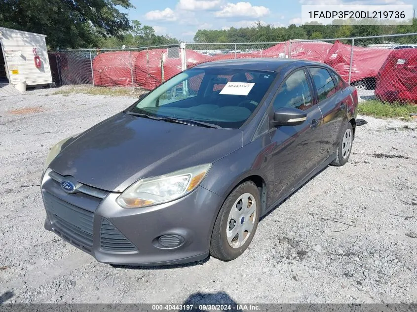 2013 Ford Focus Se VIN: 1FADP3F20DL219736 Lot: 40443197