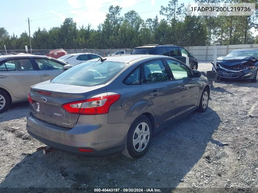 2013 Ford Focus Se VIN: 1FADP3F20DL219736 Lot: 40443197