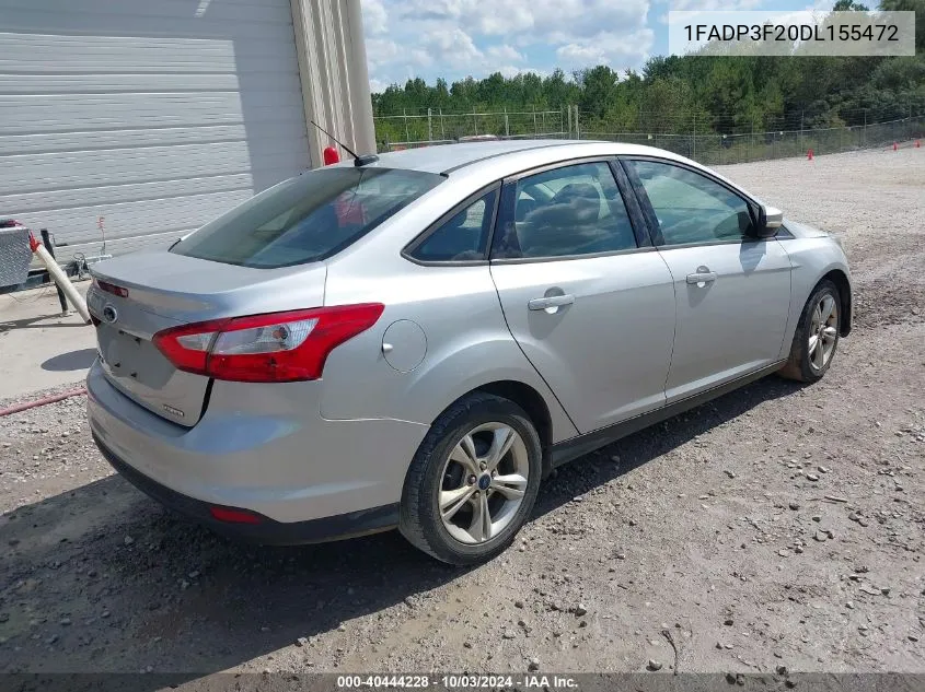 2013 Ford Focus Se VIN: 1FADP3F20DL155472 Lot: 40444228