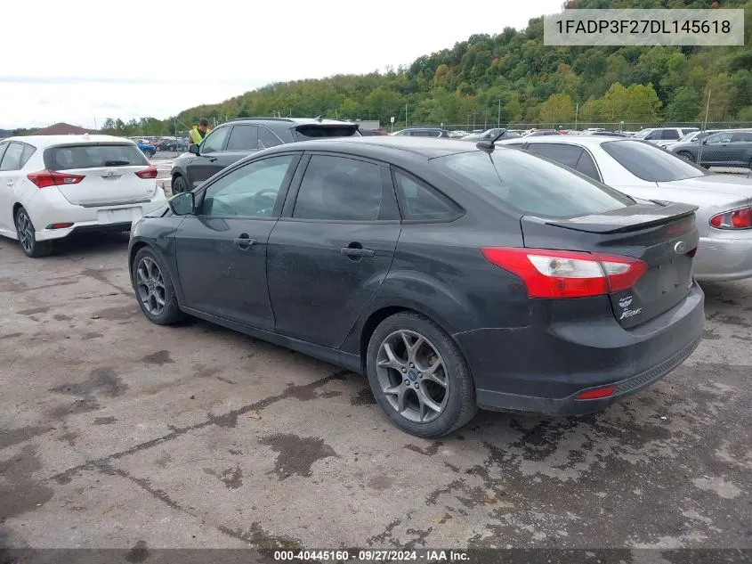 2013 Ford Focus Se VIN: 1FADP3F27DL145618 Lot: 40445160