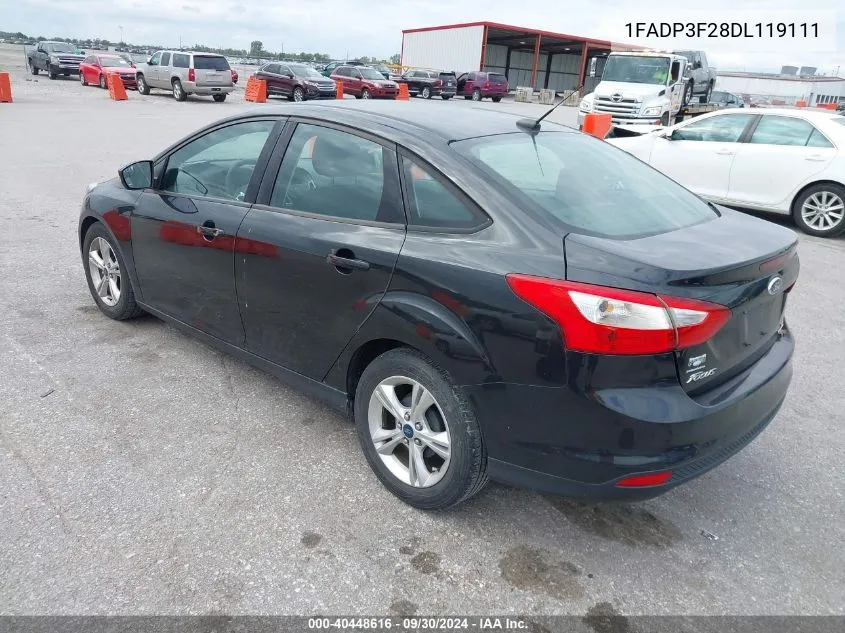 2013 Ford Focus Se VIN: 1FADP3F28DL119111 Lot: 40448616