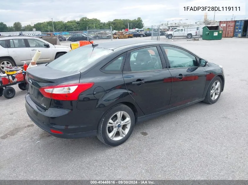 2013 Ford Focus Se VIN: 1FADP3F28DL119111 Lot: 40448616