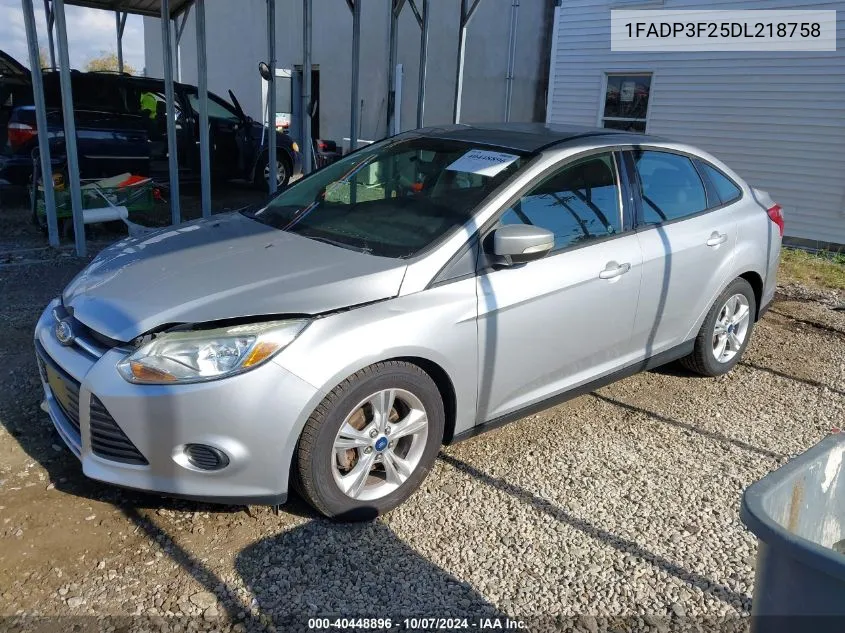 2013 Ford Focus Se VIN: 1FADP3F25DL218758 Lot: 40448896