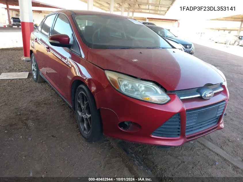 2013 Ford Focus Se VIN: 1FADP3F23DL353141 Lot: 40452944