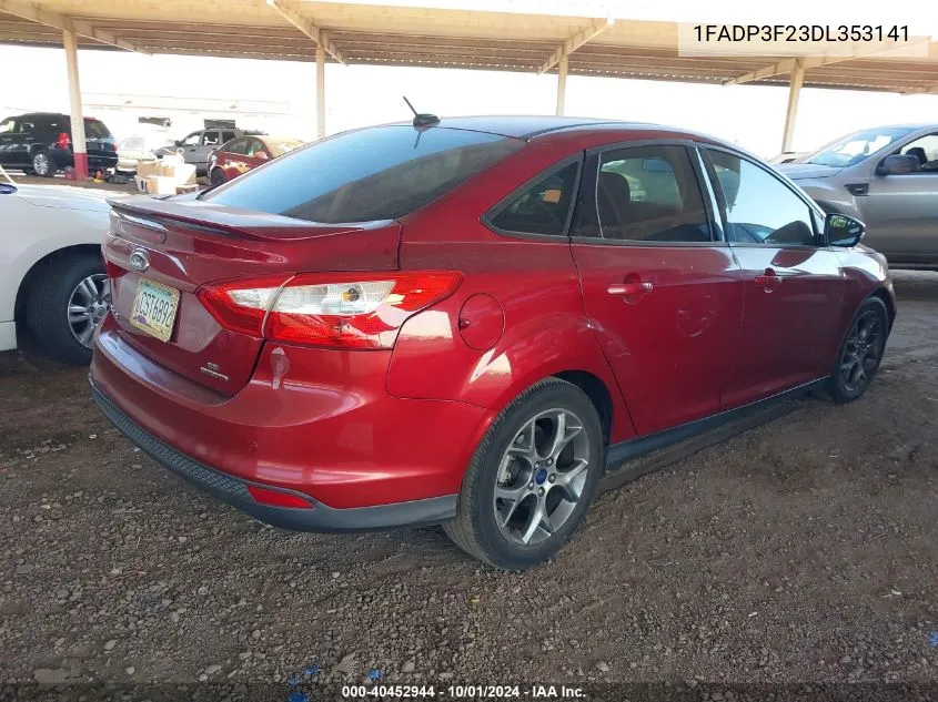 2013 Ford Focus Se VIN: 1FADP3F23DL353141 Lot: 40452944