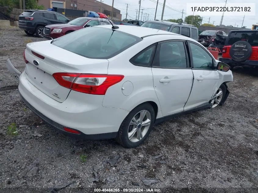 2013 Ford Focus Se VIN: 1FADP3F22DL372182 Lot: 40466265