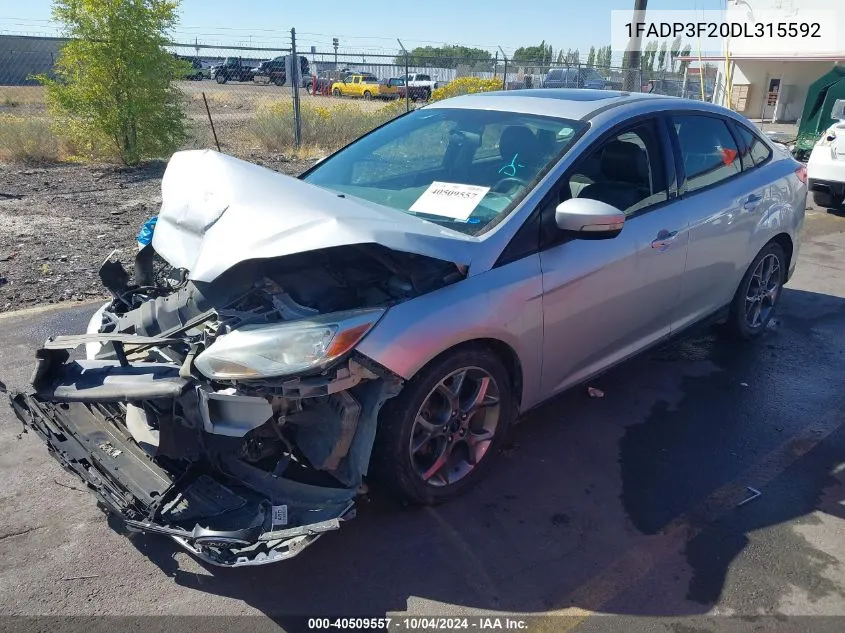 2013 Ford Focus Se VIN: 1FADP3F20DL315592 Lot: 40509557