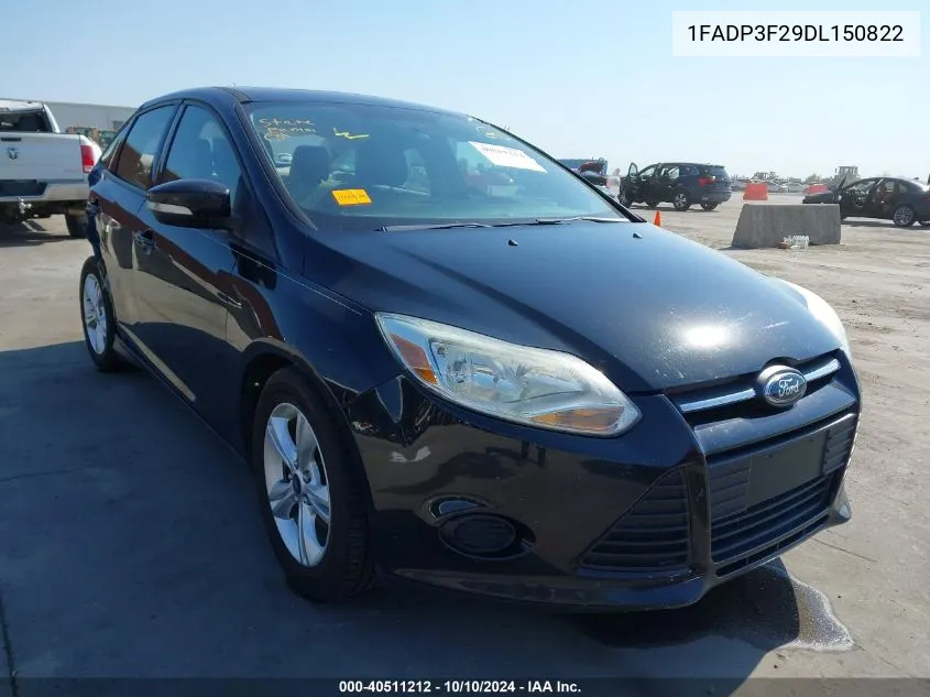 2013 Ford Focus Se VIN: 1FADP3F29DL150822 Lot: 40511212