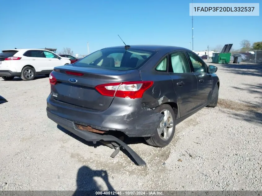 2013 Ford Focus Se VIN: 1FADP3F20DL332537 Lot: 40512145