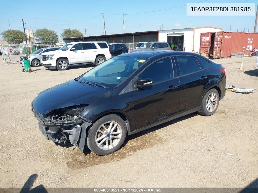 2013 Ford Focus Se VIN: 1FADP3F28DL381985 Lot: 40513521