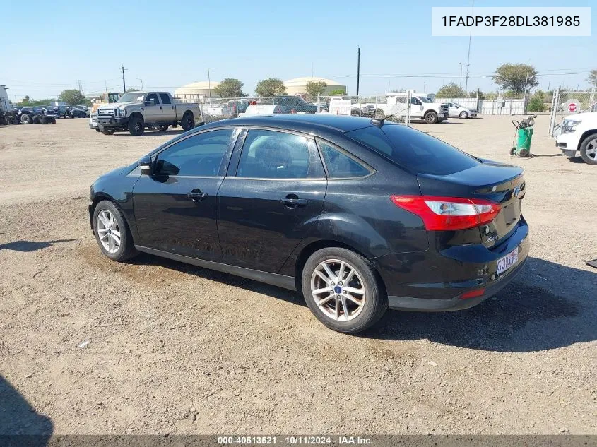 2013 Ford Focus Se VIN: 1FADP3F28DL381985 Lot: 40513521