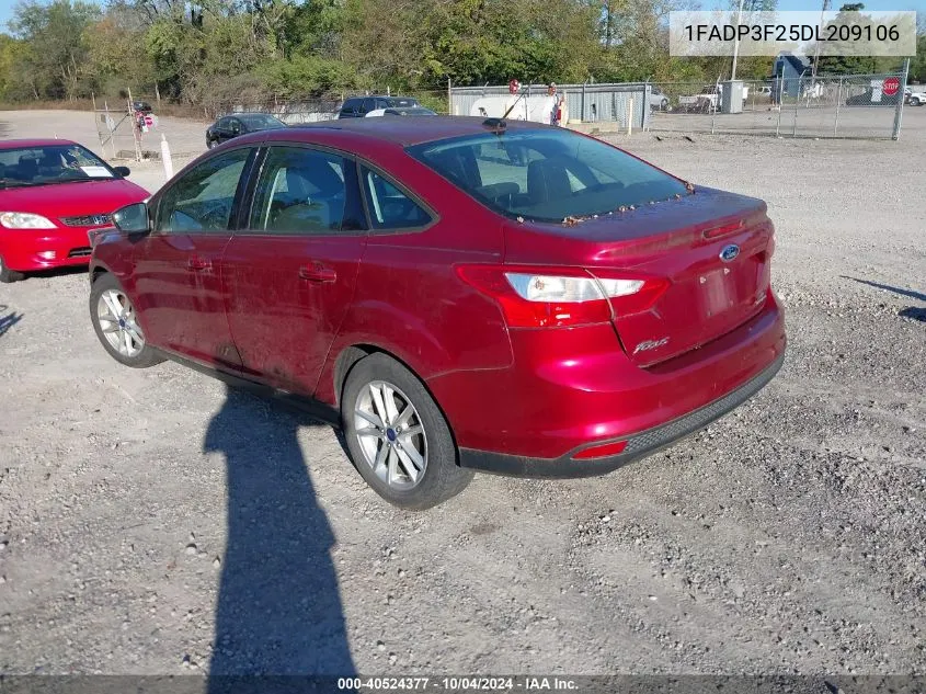 2013 Ford Focus Se VIN: 1FADP3F25DL209106 Lot: 40524377