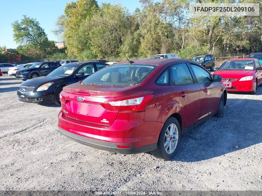 2013 Ford Focus Se VIN: 1FADP3F25DL209106 Lot: 40524377