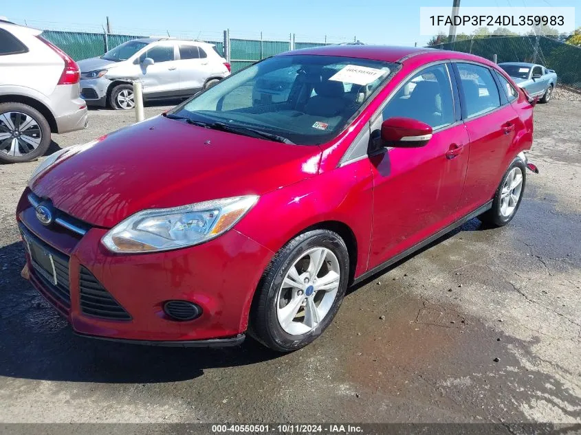 2013 Ford Focus Se VIN: 1FADP3F24DL359983 Lot: 40550501