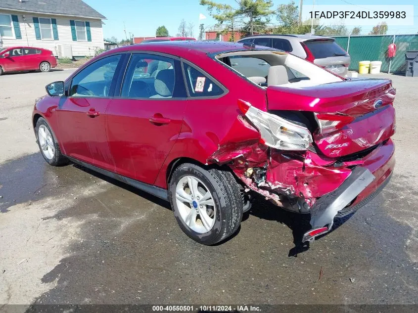 2013 Ford Focus Se VIN: 1FADP3F24DL359983 Lot: 40550501