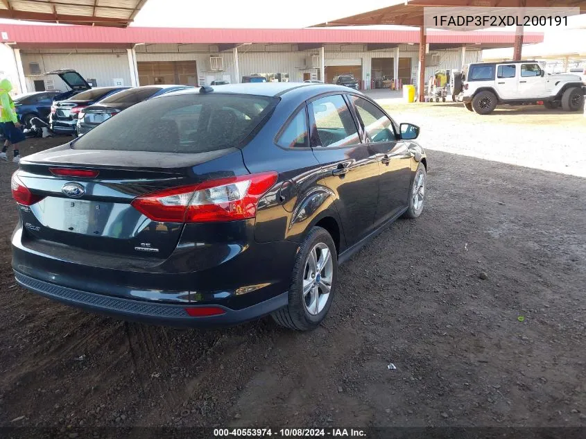 2013 Ford Focus Se VIN: 1FADP3F2XDL200191 Lot: 40553974