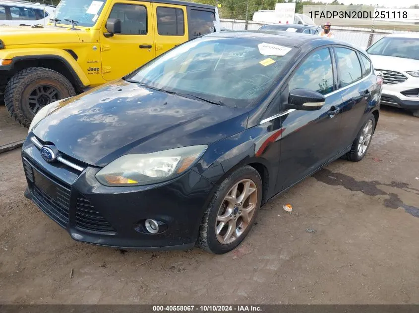 2013 Ford Focus Titanium VIN: 1FADP3N20DL251118 Lot: 40558067