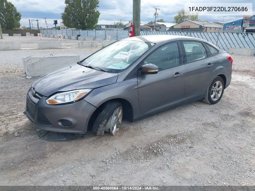 2013 Ford Focus Se VIN: 1FADP3F22DL270686 Lot: 40560064