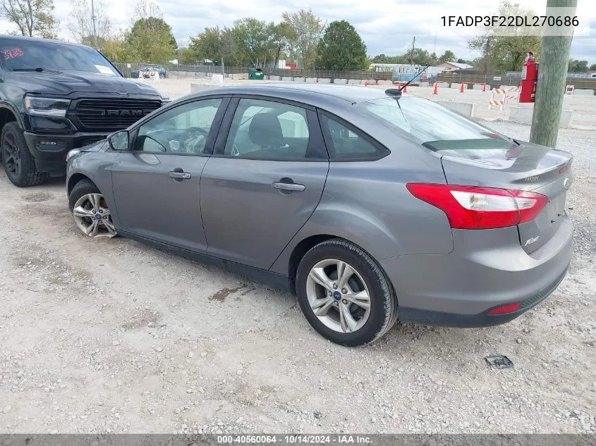 2013 Ford Focus Se VIN: 1FADP3F22DL270686 Lot: 40560064