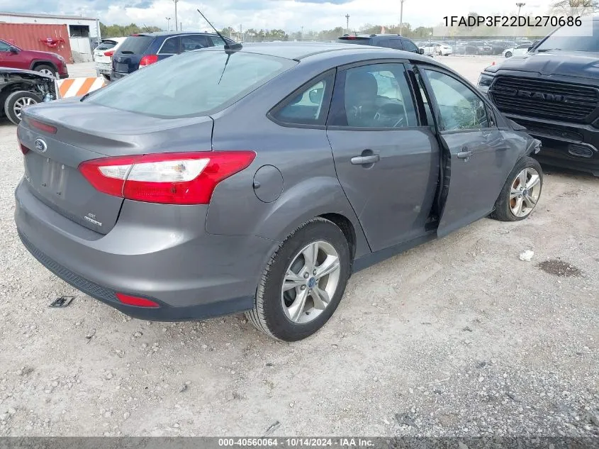 2013 Ford Focus Se VIN: 1FADP3F22DL270686 Lot: 40560064