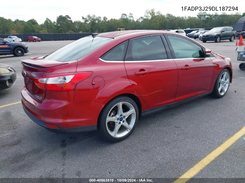 2013 Ford Focus Titanium VIN: 1FADP3J29DL187294 Lot: 40563510