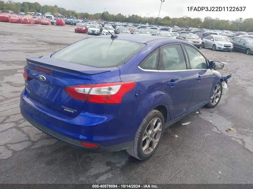 2013 Ford Focus Titanium VIN: 1FADP3J22D1122637 Lot: 40579094