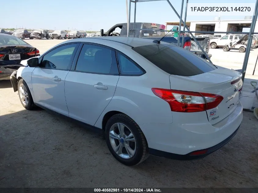 2013 Ford Focus Se VIN: 1FADP3F2XDL144270 Lot: 40582981