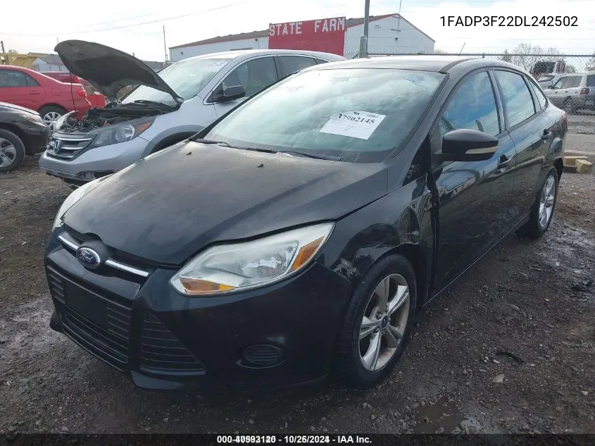 2013 Ford Focus Se VIN: 1FADP3F22DL242502 Lot: 40593120