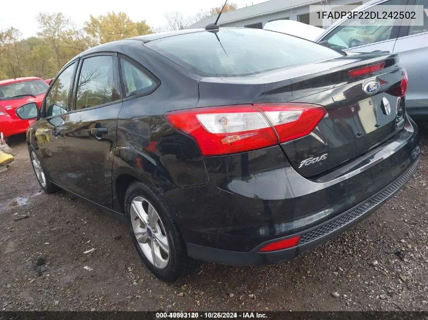 2013 Ford Focus Se VIN: 1FADP3F22DL242502 Lot: 40593120