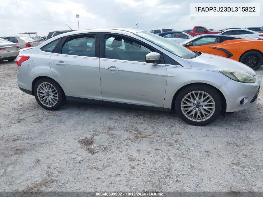 2013 Ford Focus Titanium VIN: 1FADP3J23DL315822 Lot: 40599992