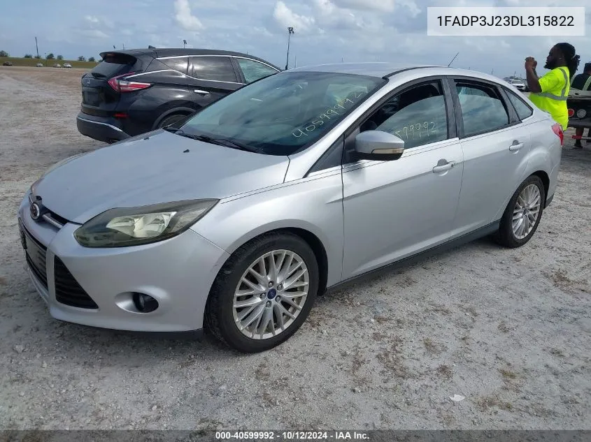 2013 Ford Focus Titanium VIN: 1FADP3J23DL315822 Lot: 40599992