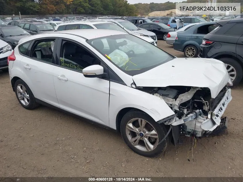 2013 Ford Focus Se VIN: 1FADP3K24DL103316 Lot: 40600128