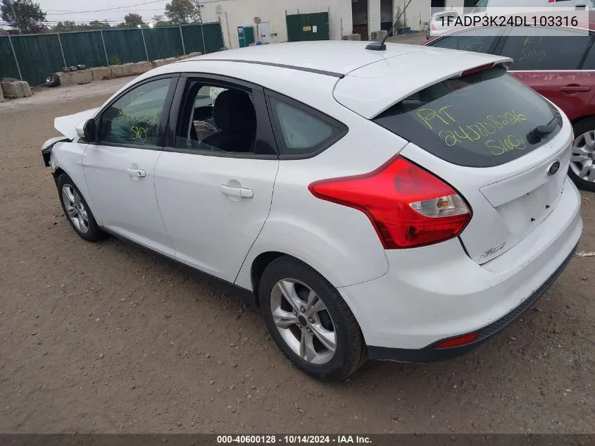 2013 Ford Focus Se VIN: 1FADP3K24DL103316 Lot: 40600128