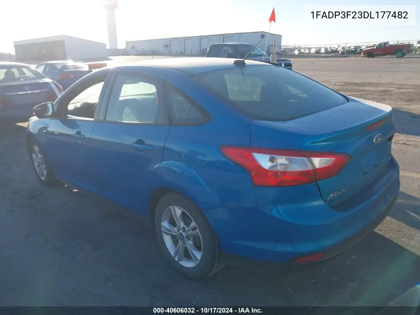 2013 Ford Focus Se VIN: 1FADP3F23DL177482 Lot: 40606032