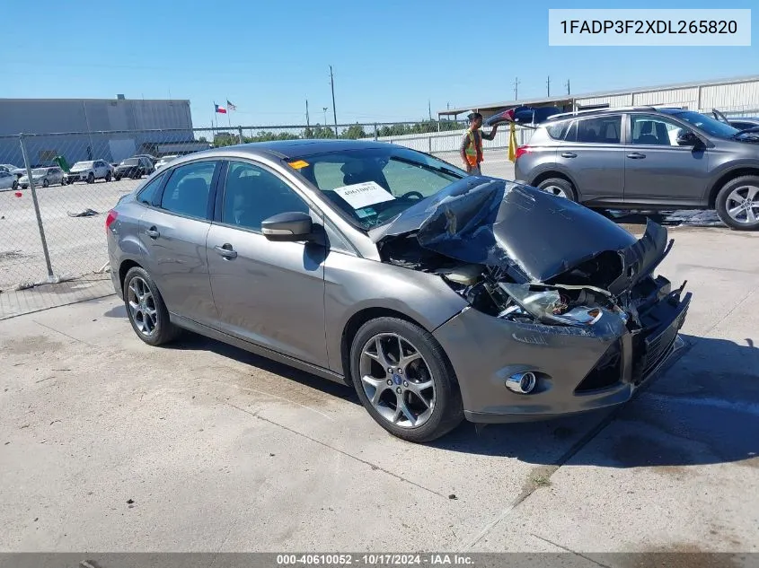 2013 Ford Focus Se VIN: 1FADP3F2XDL265820 Lot: 40610052