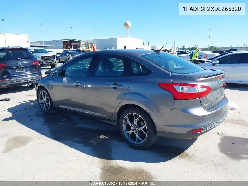 2013 Ford Focus Se VIN: 1FADP3F2XDL265820 Lot: 40610052