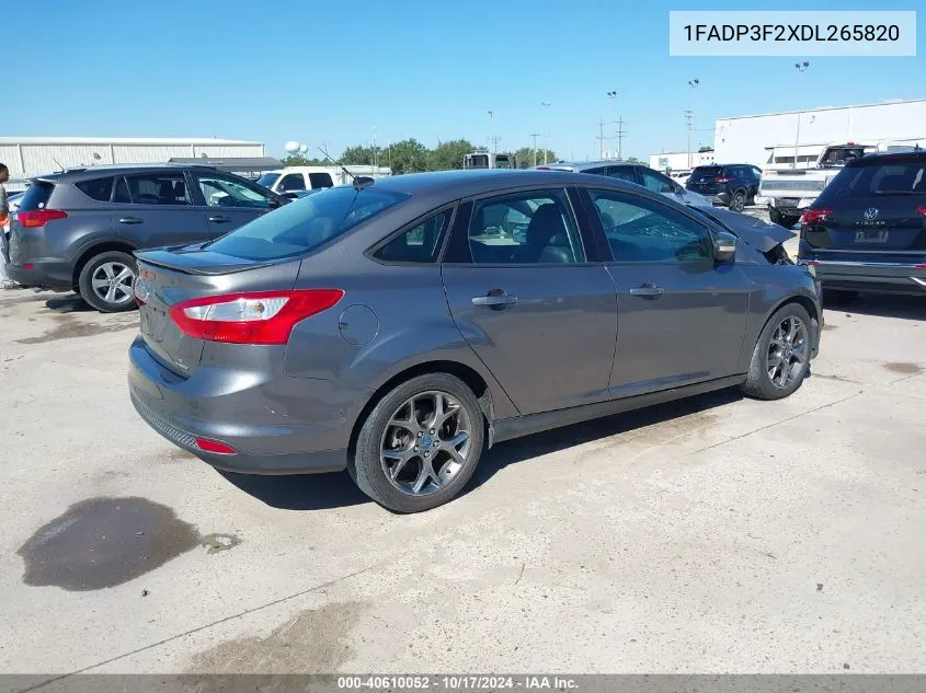 2013 Ford Focus Se VIN: 1FADP3F2XDL265820 Lot: 40610052