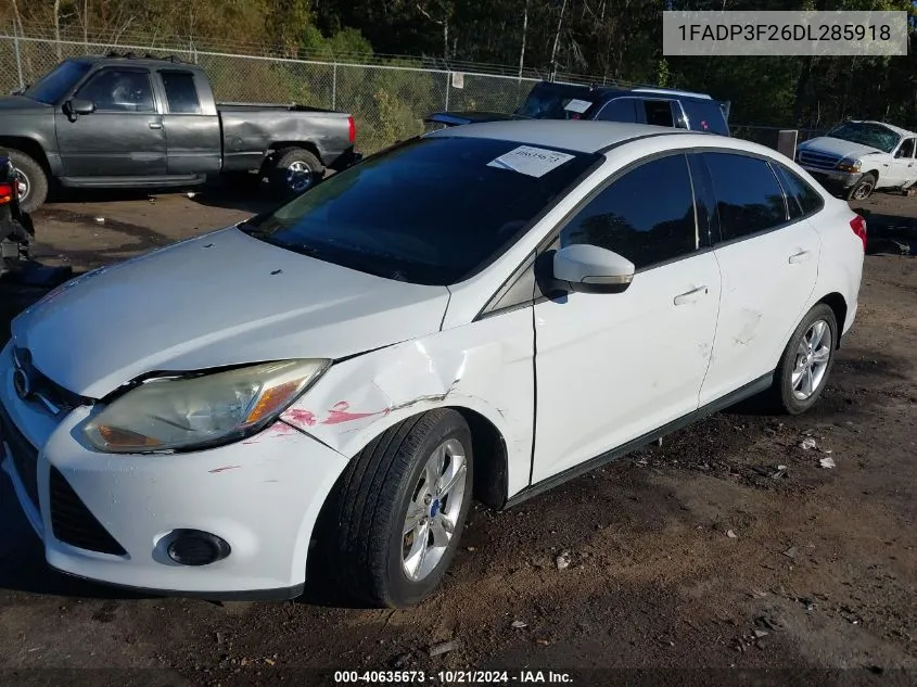 2013 Ford Focus Se VIN: 1FADP3F26DL285918 Lot: 40635673