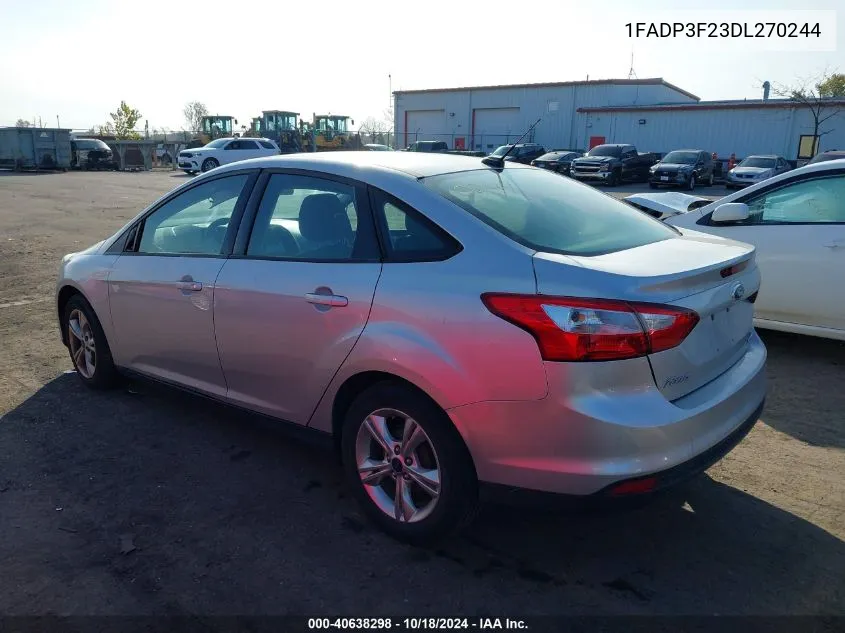 2013 Ford Focus Se VIN: 1FADP3F23DL270244 Lot: 40638298