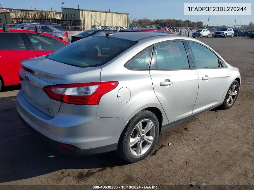 2013 Ford Focus Se VIN: 1FADP3F23DL270244 Lot: 40638298