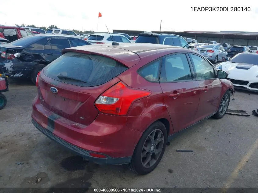 2013 Ford Focus Se VIN: 1FADP3K20DL280140 Lot: 40639566