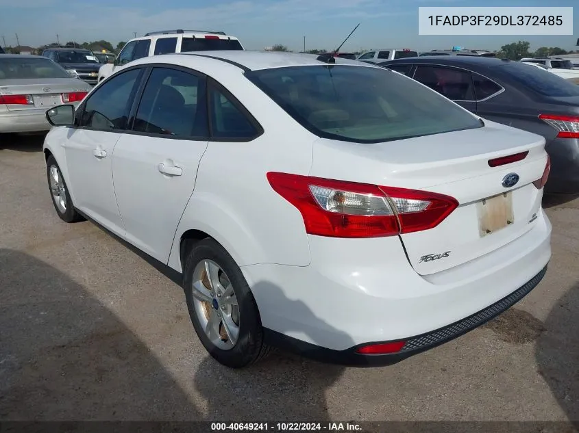 2013 Ford Focus Se VIN: 1FADP3F29DL372485 Lot: 40649241