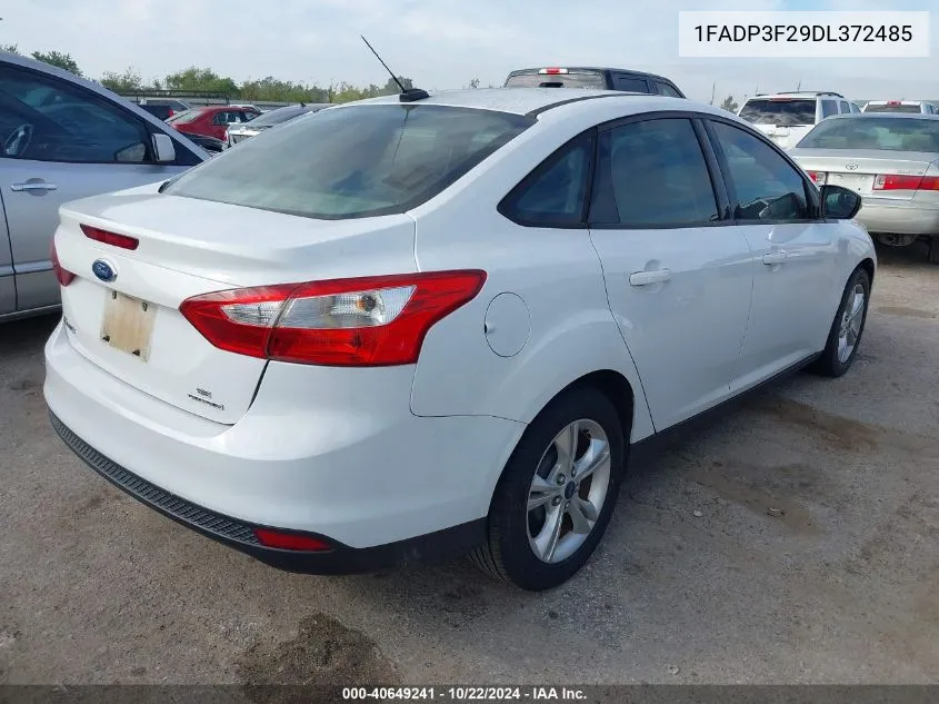 2013 Ford Focus Se VIN: 1FADP3F29DL372485 Lot: 40649241