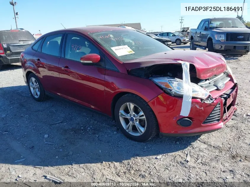 2013 Ford Focus Se VIN: 1FADP3F25DL186491 Lot: 40659713