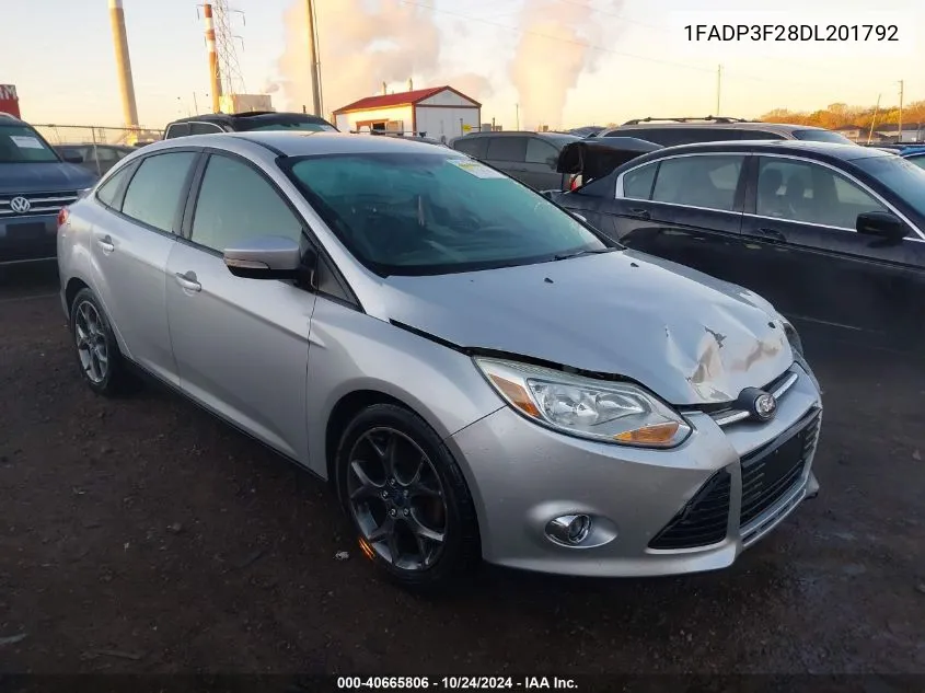 2013 Ford Focus Se VIN: 1FADP3F28DL201792 Lot: 40665806