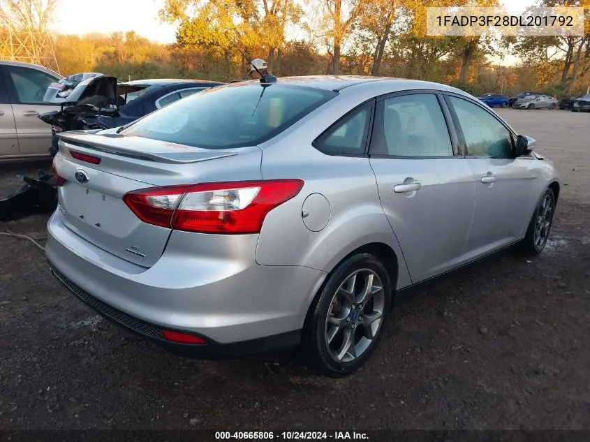 2013 Ford Focus Se VIN: 1FADP3F28DL201792 Lot: 40665806