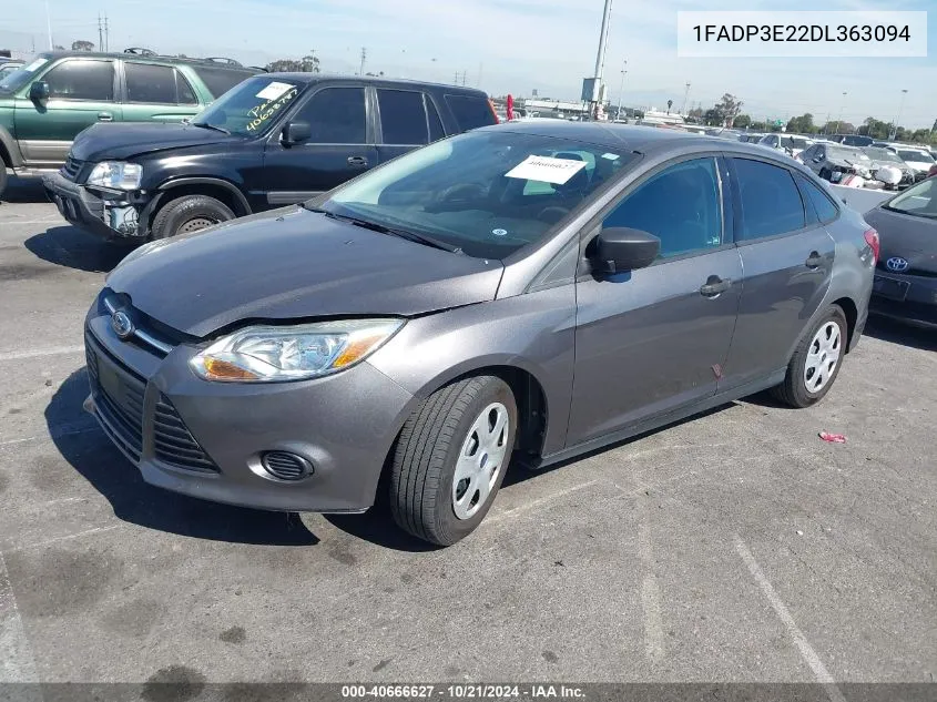 2013 Ford Focus VIN: 1FADP3E22DL363094 Lot: 40666627