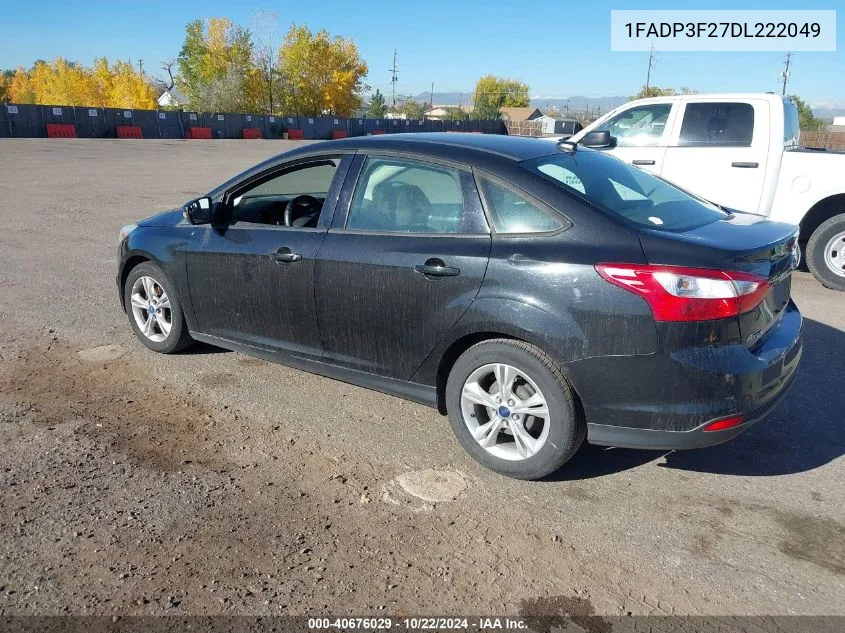 2013 Ford Focus Se VIN: 1FADP3F27DL222049 Lot: 40676029