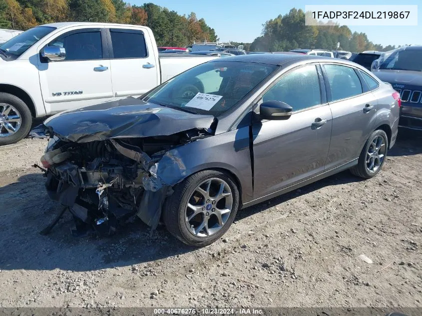 2013 Ford Focus Se VIN: 1FADP3F24DL219867 Lot: 40676276